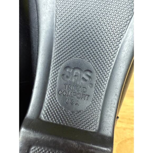 SAS San Antonio Shoes Easier Slip On Loafers Wedge‎ Heel Leather Black Womens 8 - Picture 9 of 11